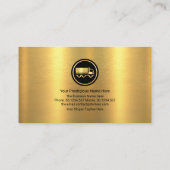 ミニマリスト金ゴールドテクスチャ黒層トラックドライバ 名刺 (裏面)