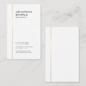 ミニマリスト金ゴールドホワイトテンプレートプロフェッショナル 名刺 (正面/裏面)