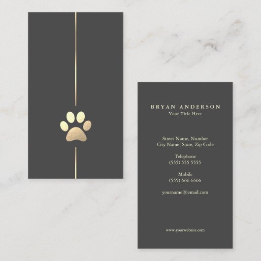 ミニマリスト金ゴールドポープリント名刺 名刺 (正面/裏面)