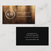 ミニマリスト金ゴールドモノグラムロゴの名刺 名刺 (正面/裏面)