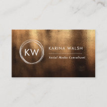 ミニマリスト金ゴールドモノグラムロゴの名刺