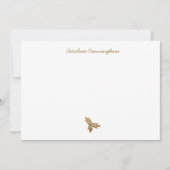 ミニマリスト金ゴールドリーフスプレーフラットノートカード ノートカード (正面)