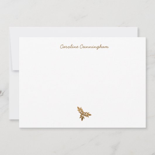 ミニマリスト金ゴールドリーフスプレーフラットノートカード ノートカード (正面)