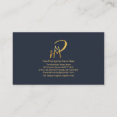 ミニマリスト金ゴールド拡大鏡ボタンP I 名刺 (裏面)