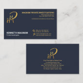 ミニマリスト金ゴールド拡大鏡ボタンP I 名刺 (正面/裏面)