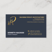 ミニマリスト金ゴールド拡大鏡ボタンP I  名刺 (正面)