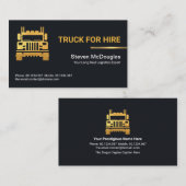 ミニマリスト金ゴールド線ロングホール貨物輸送 名刺 (正面/裏面)