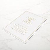 ミニマリスト金箔の日付を保存 箔招待状 (回転した状態)