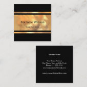 ミニマリスト金箔正方形ビジネスカード スクエア名刺 (正面/裏面)