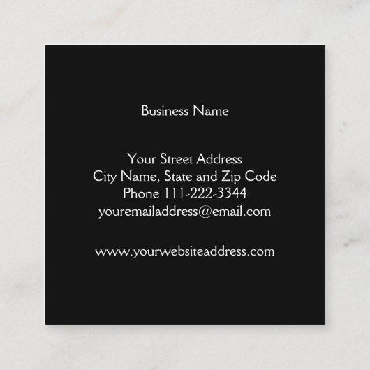 ミニマリスト金箔正方形ビジネスカード スクエア名刺 (裏面)