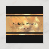 ミニマリスト金箔正方形ビジネスカード スクエア名刺 (正面)