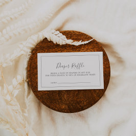 ミニマリスト銀の赤ちゃんシャワーおむつラッフル エンクロージャーカード