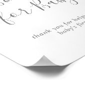 ミニマリスト銀の赤ちゃんシャワー本ベビーサイン ポスター (角)