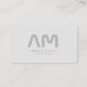 ミニマリスト銀プロフェッショナルモノグラム 名刺 (正面)