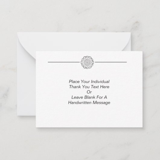 ミニマリスト銀曼荼羅ありがとう ノートカード (裏面)