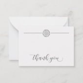 ミニマリスト銀曼荼羅ありがとう ノートカード (正面)