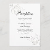 ミニマリスト銀植物結婚式レセプション エンクロージャーカード (正面)