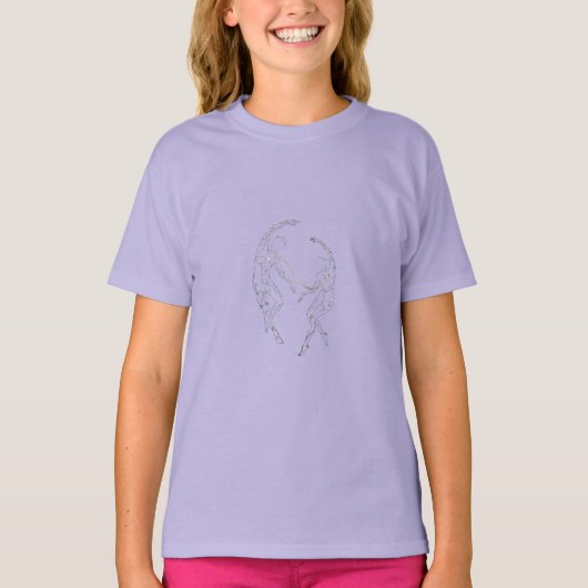 ミニマリスト銀河星座アート - ゴールデンコネ Tシャツ (正面)