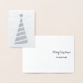 ミニマリスト銀雪の背景クリスマスツリー 箔カード (ディスプレー)