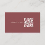 ミニマリスト銅結婚錆のQRコードRSVP エンクロージャーカード (裏面)