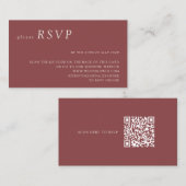ミニマリスト銅結婚錆のQRコードRSVP エンクロージャーカード (正面/裏面)