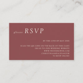 ミニマリスト銅結婚錆のQRコードRSVP エンクロージャーカード