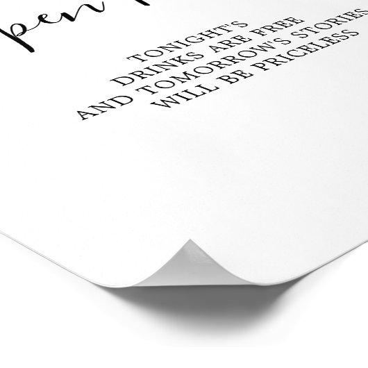 ミニマリスト開いたバー記号 ポスター (角)