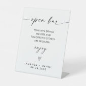 ミニマリスト開いたバー記号 台座サイン (正面)