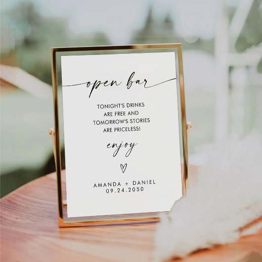 ミニマリスト開いたバー記号 台座サイン