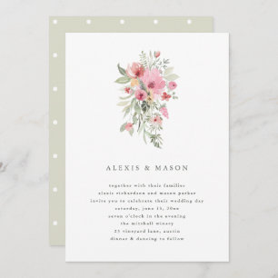 ミニマリスト開花 結婚式招待状 招待状