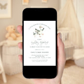 ミニマリスト間抜けガチョウ赤ちゃんシャワー 招待状