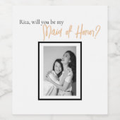 ミニマリスト階級シンプルメイド・オブ・オーナー(花嫁付き添い人)提案 ワインラベル (シングルラベル)