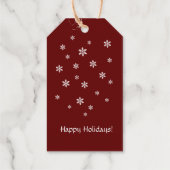 ミニマリスト雪のパーソナライズされたバーガンディ ギフトタグ (裏面)