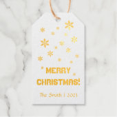 ミニマリスト雪のパーソナライズされたバーガンディ ギフトタグ (正面)