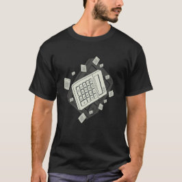 ミニマリスト電卓と数学パターンイラスト Tシャツ