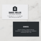 ミニマリスト電球ハウスアイコン電気技師 名刺 (正面/裏面)