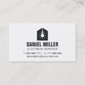 ミニマリスト電球ハウスアイコン電気技師 名刺 (正面)