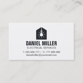 ミニマリスト電球ハウスアイコン電気技師 名刺