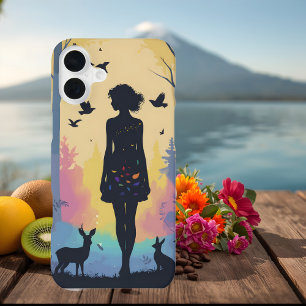 ミニマリスト電話ケース森の神秘的なニンフ iPhone 16 PLUSケース