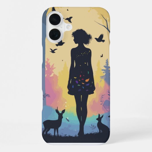 ミニマリスト電話ケース森の神秘的なニンフ iPhoneケース (裏面)