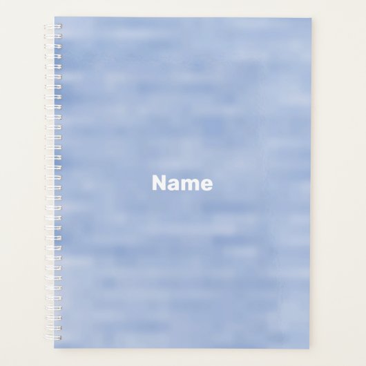 ミニマリスト青空名前をカスタムするモノグラムまたは年 プランナー手帳 (正面)