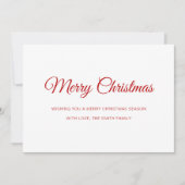 ミニマリスト非写真メリークリスマス シーズンカード (正面)