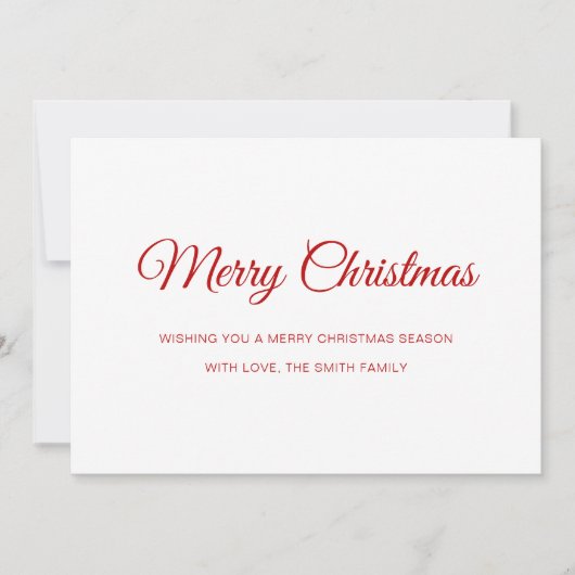 ミニマリスト非写真メリークリスマス シーズンカード (正面)