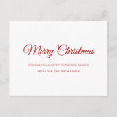 ミニマリスト非写真メリークリスマス シーズンポストカード (正面)
