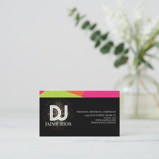 ミニマリスト音楽プロデューサー黒金ゴールドネオン 名刺 (スタンド正面)