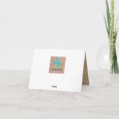 ミニマリスト風の熱気球の感謝カード サンキューカード (裏面)