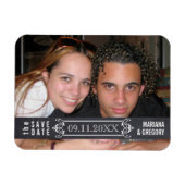 ミニマリスト風の結婚式お知らせ 現代のウェディングフォト マグネット (横)