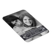 ミニマリスト風の結婚式お知らせ 現代的な結婚式の写真 マグネット (右側)