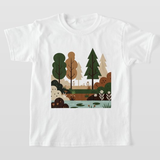 ミニマリスト風の自然風景 Tシャツ (レイダウン)