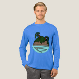 ミニマリスト風カートゥーンの海のトロピカルアイランド トライブレンドTシャツ